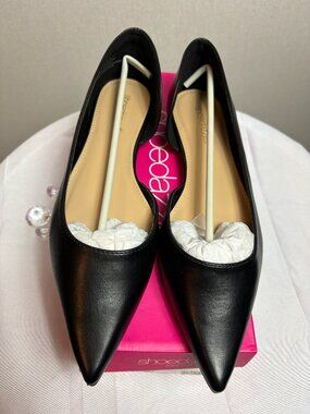 ShoeDazzle Byrdi Black Onyx Flats, Size 8.5, Brand New